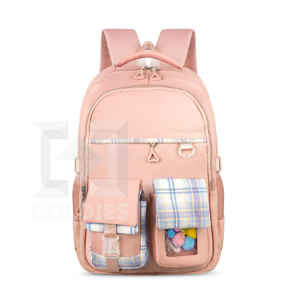 Tas Ransel Sekolah Anak Perempuan Tas Laptop 14 inch SD SMP Import - Goldiesbags