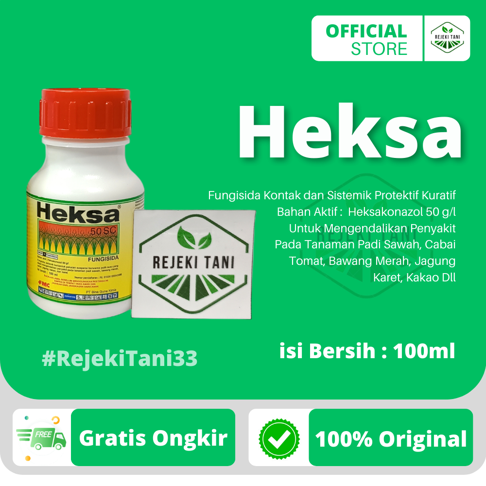 Fungisida HEKSA 50 SC 100ml Racun Kontak dan Sistemik Protektif Kuratif Obat Pencegah dan Pembasmi J