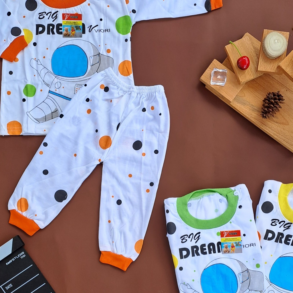 stelan BAJU anak lucu murah motif astronot dreams Setelan 3-18 bulan (PP 058)