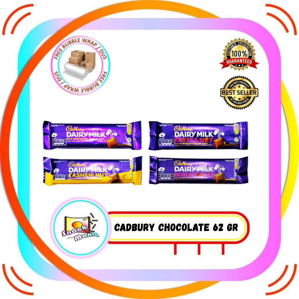

Cadbury Dairy Milk Chocolate Blackforest Cashew Fruit Nut 62 g Coklat