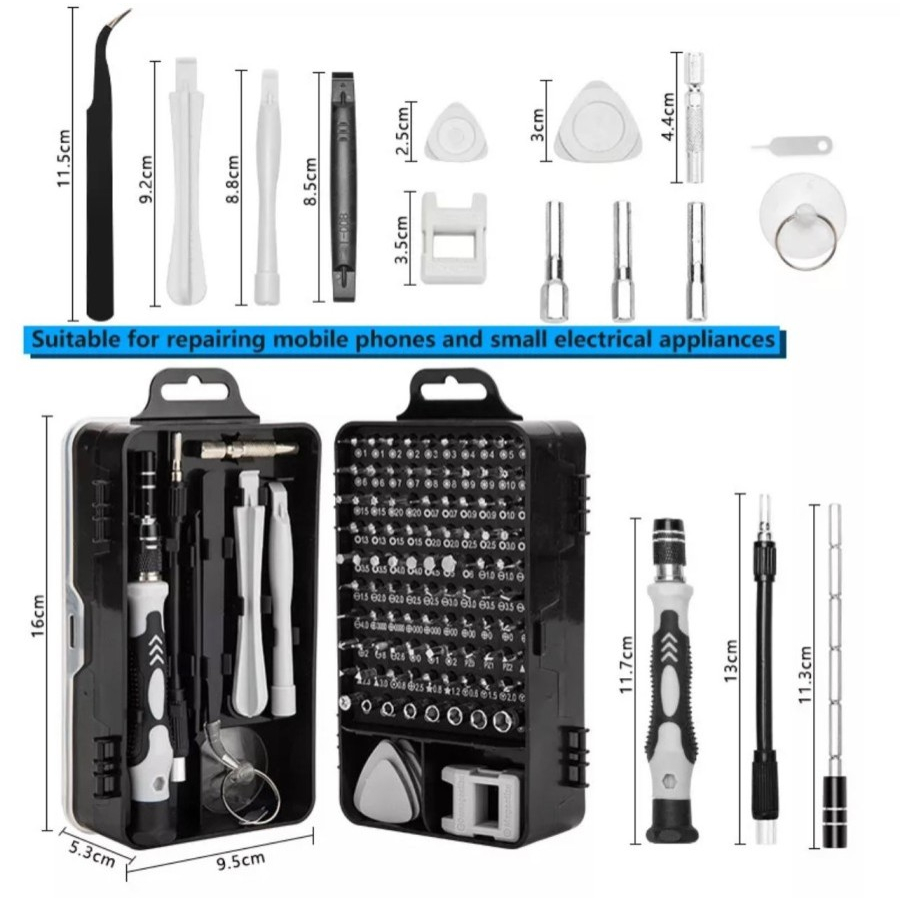 EM Obeng full set Service Komputer Laptop Hp set 115 in 1 multifungsi