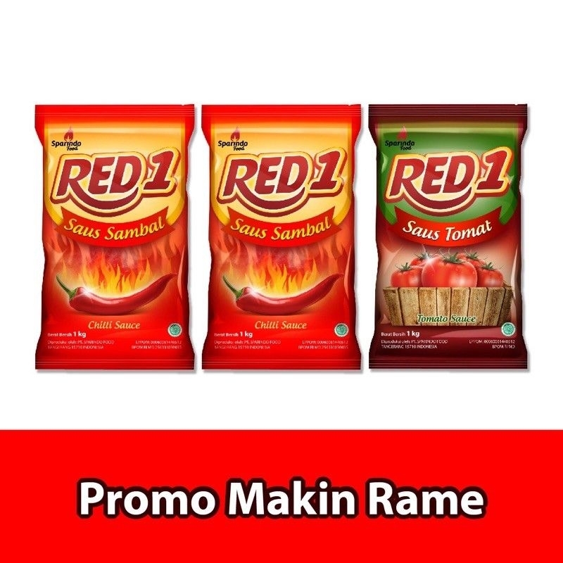 

RED1 Saus Sambal 1 kg (2pcs) dan Tomat 1 kg (1pcs)