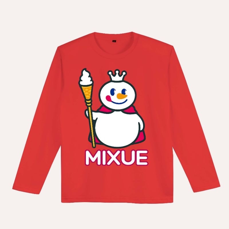 Baju kaos mixue anak lengan panjang