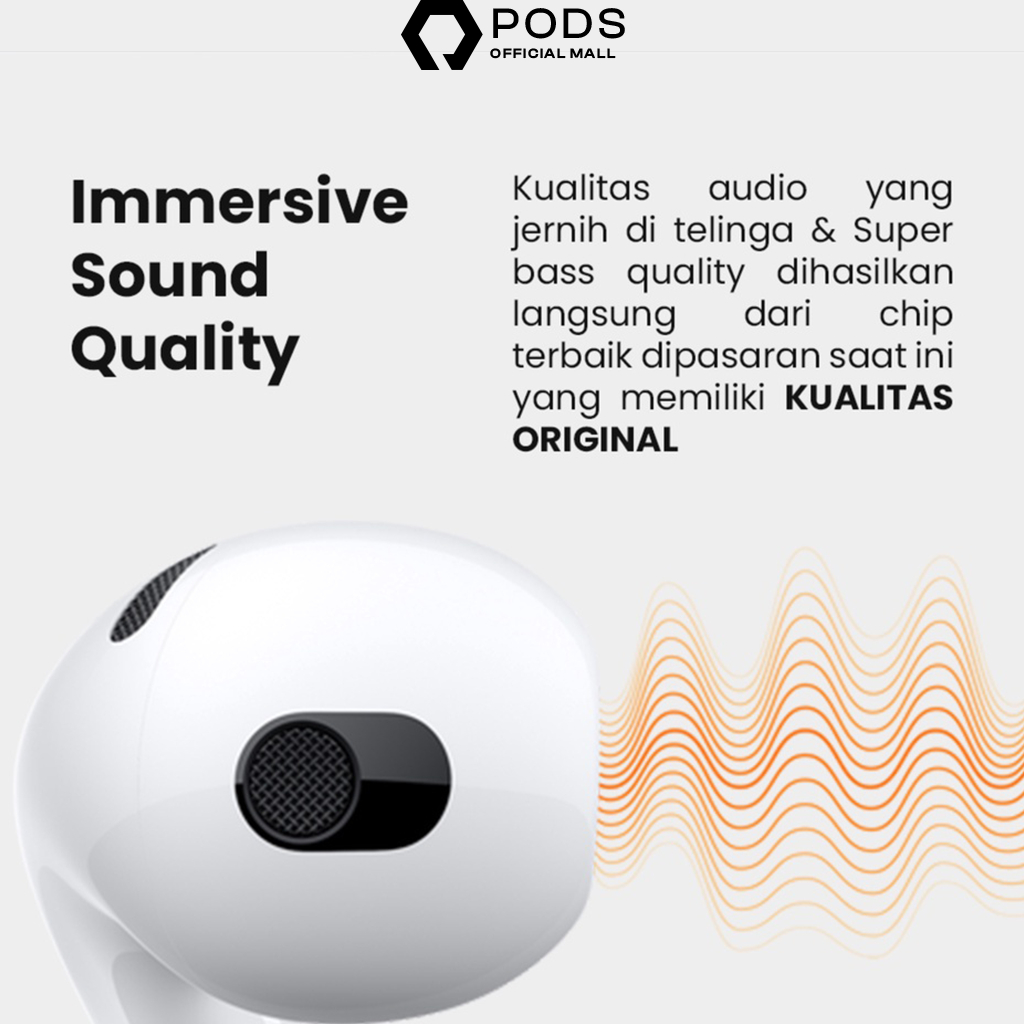 ThePods 3rd Generation Gen 3 2023 Wireless Charging Case (IMEI &amp; Serial Number Detectable + Spatial Audio) Final Upgrade Version 9D Hifi True Wireless Bluetooth Headset Earphone Earbuds Headphone Spatial Audio TWS Earpods By Pods Indonesiaaa