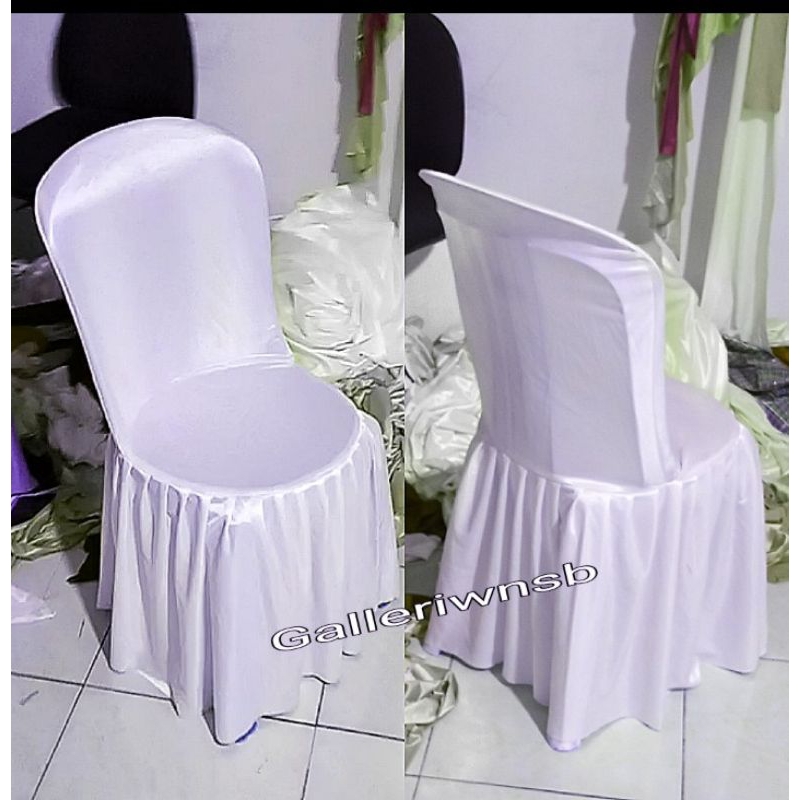 sarung kursi bungkus kursi napolly putih polos tipe 101