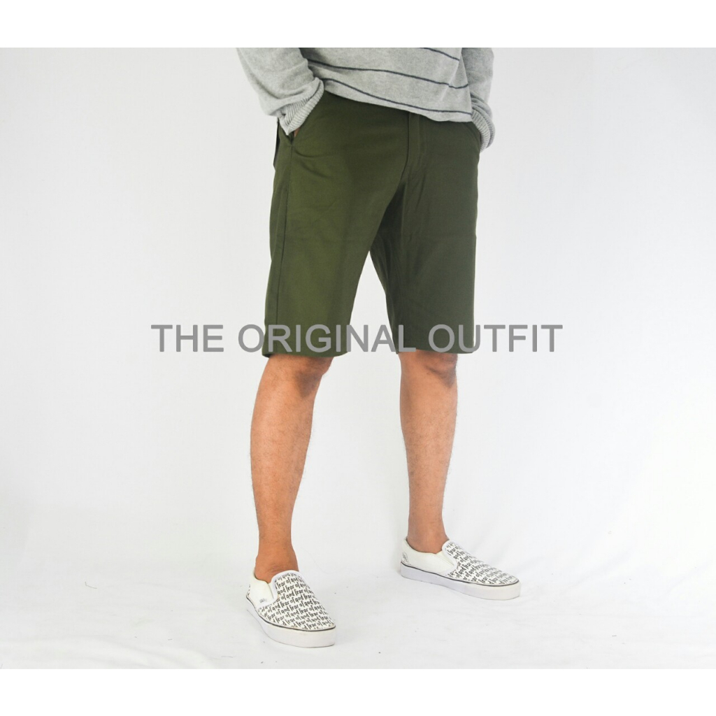 Celana Chinos Pendek Pria Jumbo Chino Original 28 38 melar army