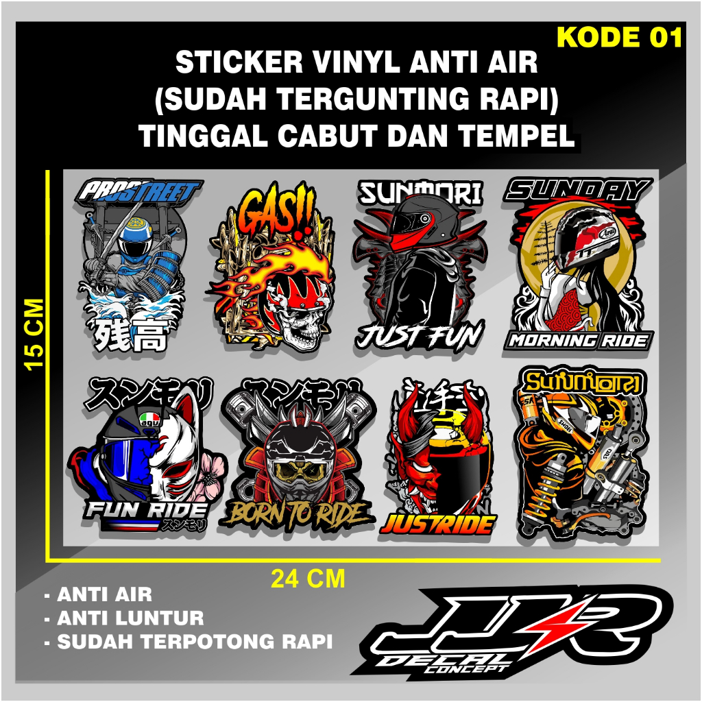STIKER SLOP /STIKER HELEM/ STIKER HP LAPTOP SUDAH TERGUNTING RAPI ANTI AIR KEREN