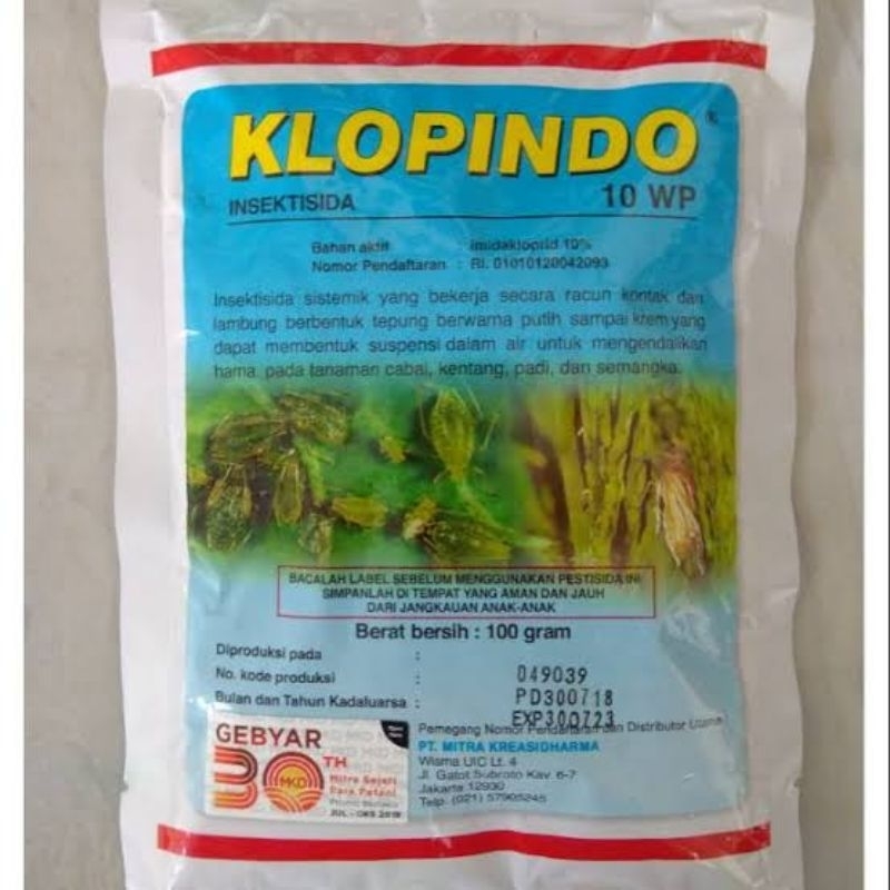 obat pertanian insektisida KLOPINDO 100gr