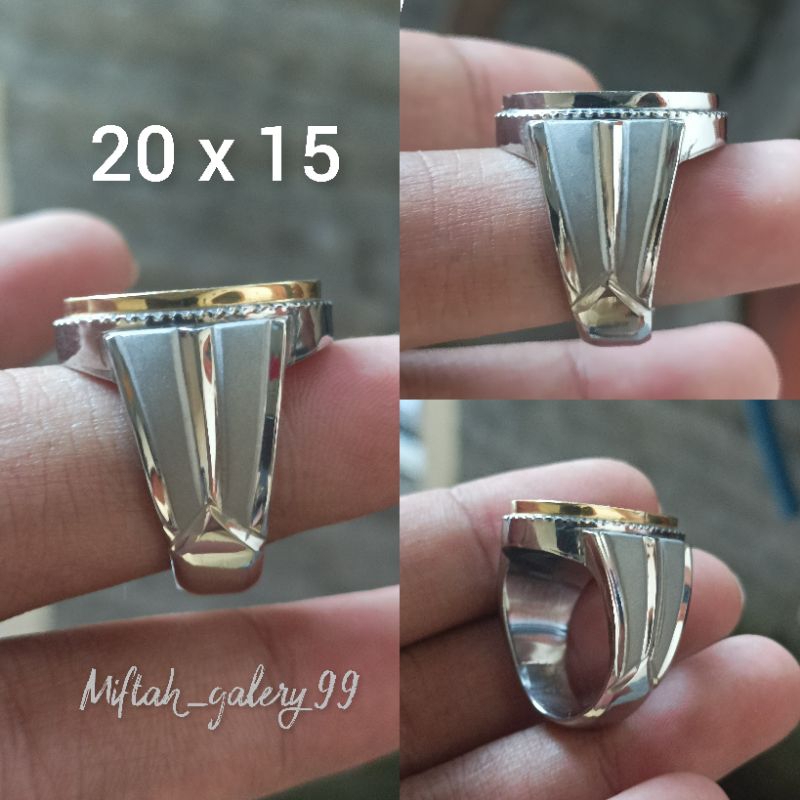 Ring emban cincin monel handmade 20x15