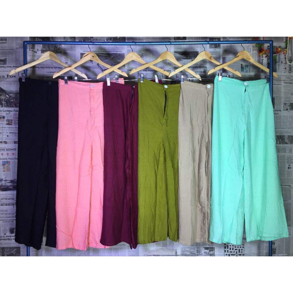 CELANA KULOT HW HIGHWAIST KANCING RESLETING RAYON PREMIUM