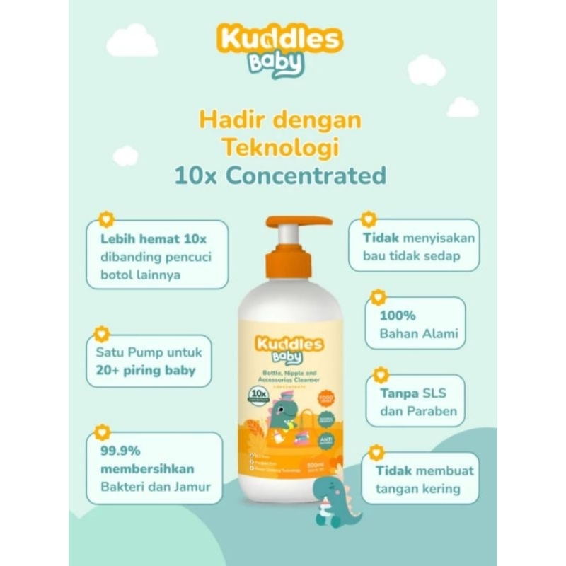 Kuddles Baby Concentrated Bottle &amp; Accesories Cleanser  / Cairan pencuci Botol Food Grade