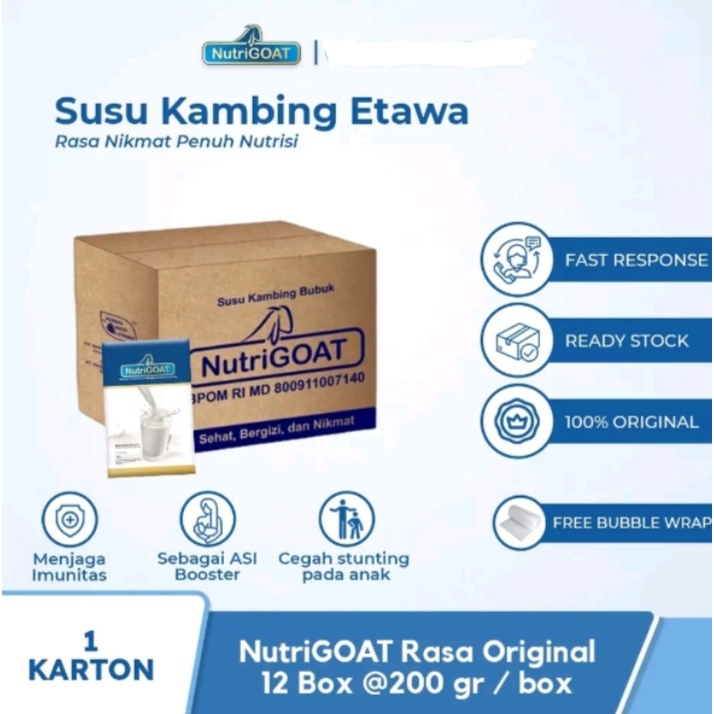 NUTRIGOAT Box 1 Karton/ Susu Kambing/ Susu Kambing Etawa 200 Gr