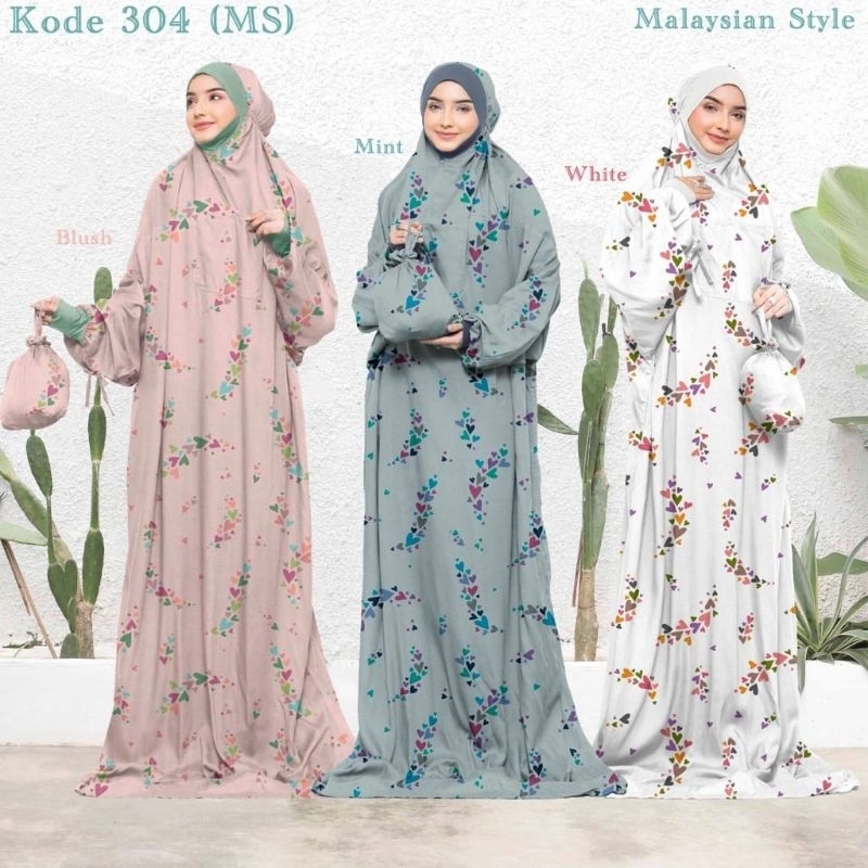 Mukena Malaysia/ Mukena Hadromaut Terusan / Malaysia Style