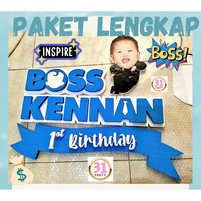 Nama Styrofoam/Sterofoam PLUS PITA dan KARAKTER. DEKORASI ULTAH AQIQAH PESTA