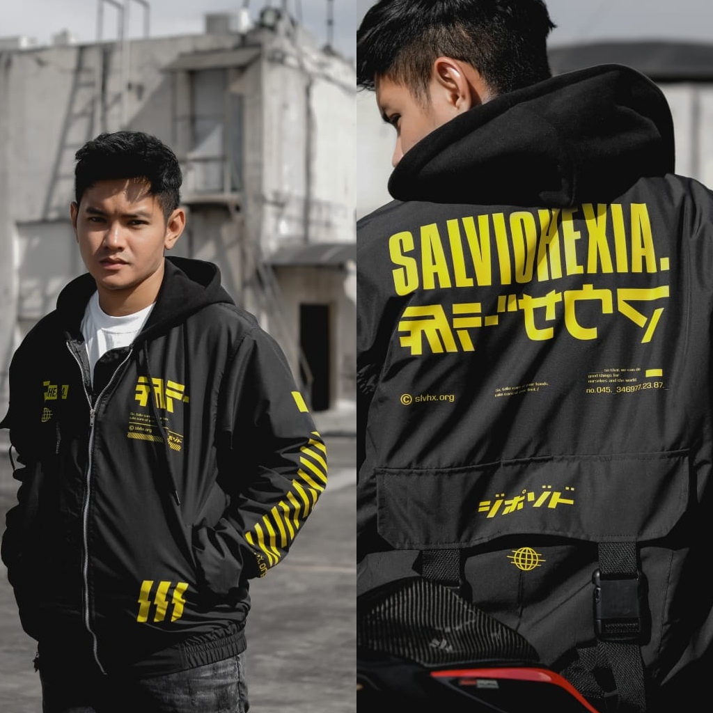 Jaket Pria Bomber Motoran Hoodie Original Salvio Hexia