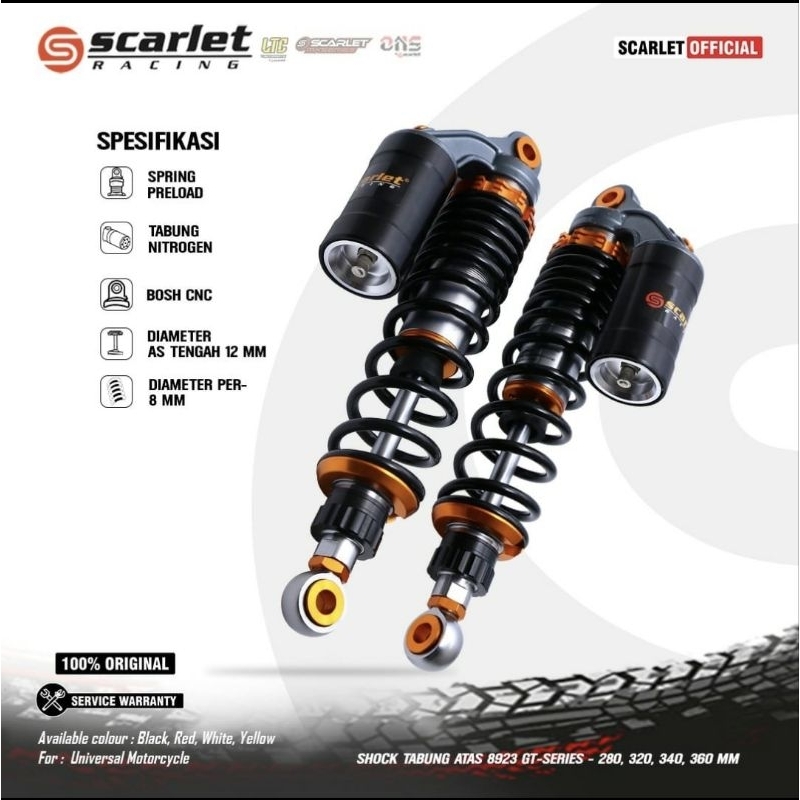 Shock scarlet tabung 8923 // shock tabung bebek // shock model ohlins //GT series // 280 320 340