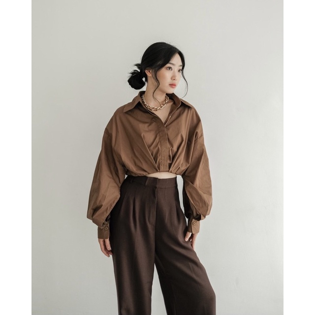 Alexa Crop Shirt Atasan Wanita Terbaru