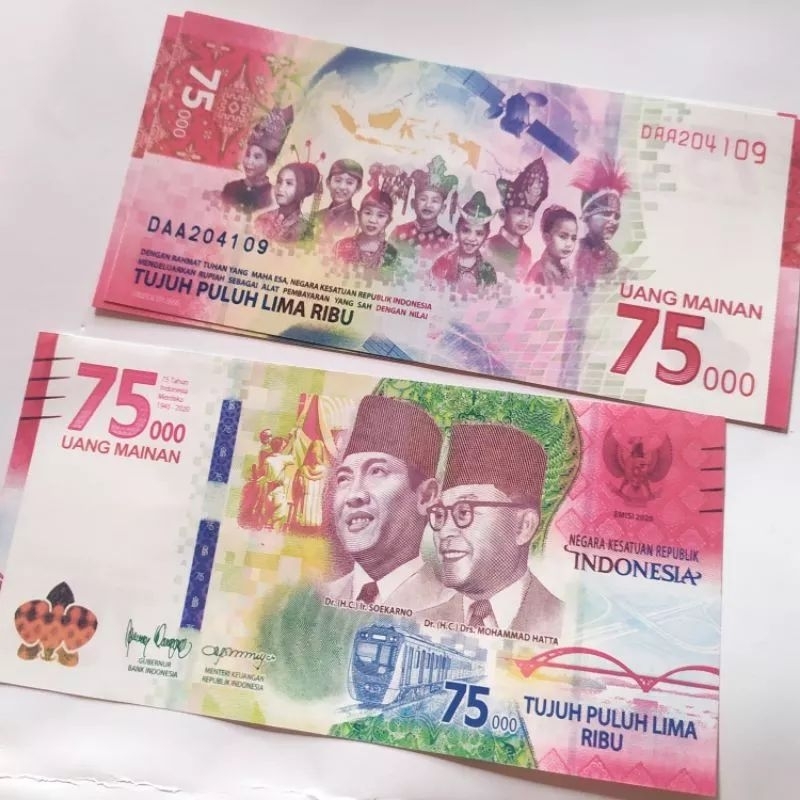 100LEMBAR 75rb UANG  MAINAN BUAT MAHAR PERNIKAHAN / UANG MAINAN BUAT EDUKASI ANAK ANAK MURAH