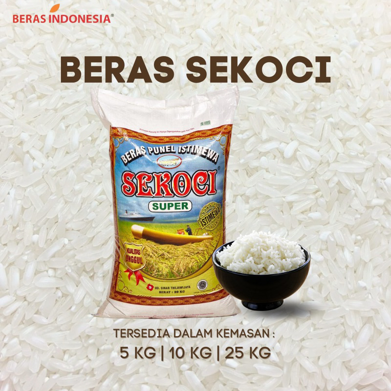 

BERAS SEKOCI 25 KG || Beras Indonesia Pulen