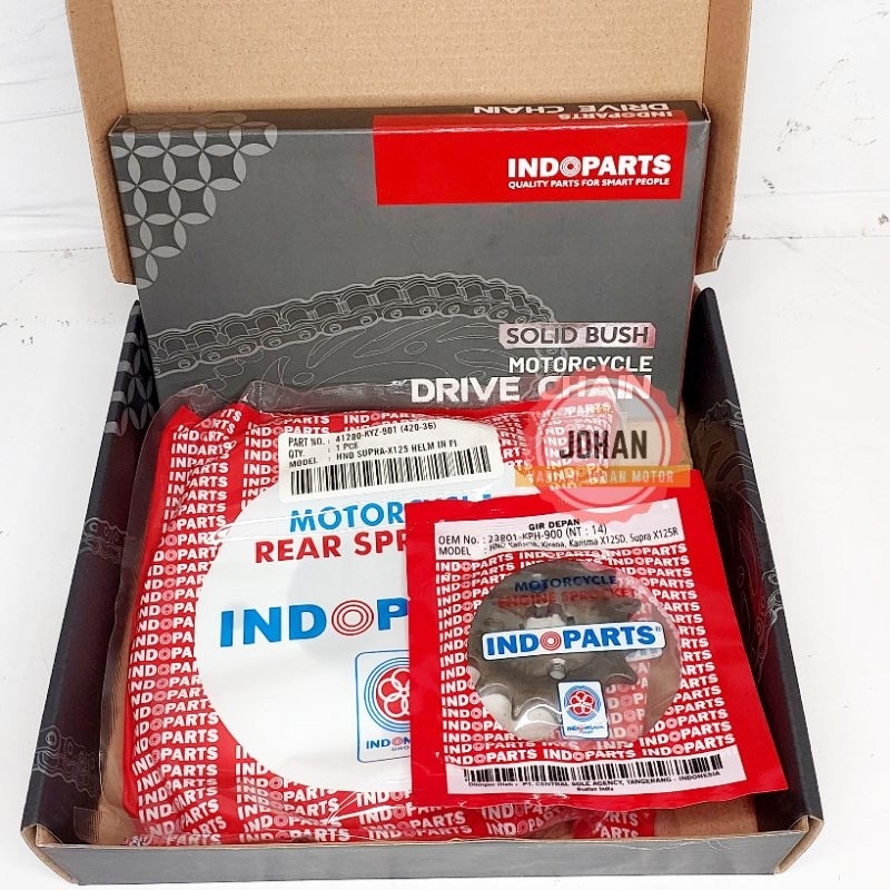 Gear set indoparts kode KYZ Untuk motor supra x 125 helm in FI/Gear satu set indoparts kode KYZ Moto