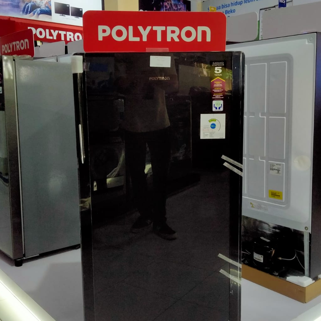 Kulkas 1 pintu Polytron 15 DMY Kapasitas 150 liter WARNA ABU GELAP