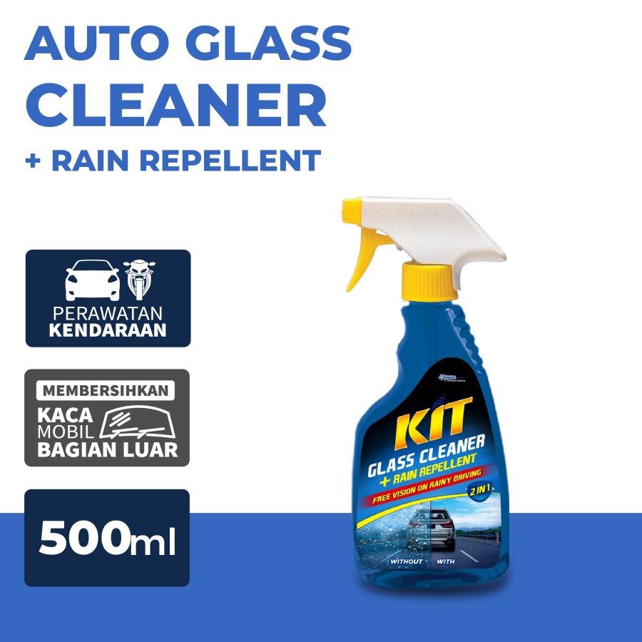 PEMBERSIH KACA KIT GLASS CLEANER SPRAY ANTI AIR RAIN REPELLENT 500 ML