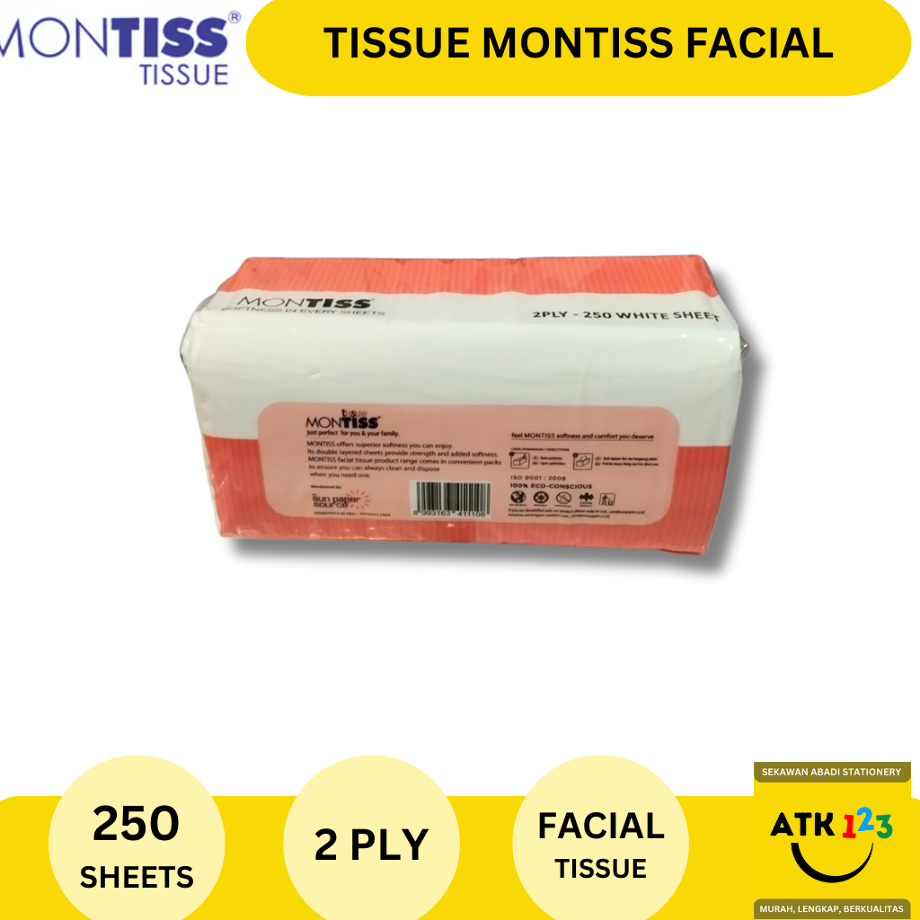 Tissue Facial / Tisu Wajah Montiss 250 sheets 2 ply