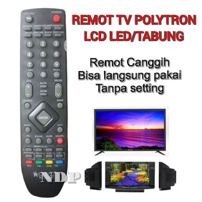 REMOT TV LCD LED TABUNG POLYTRON DIGITAL