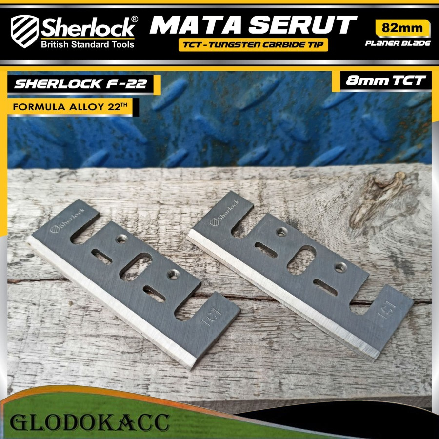 Mata Pisau Serut Kayu Mesin Planer TCT Sherlock 82 mm (extra Life 35%)