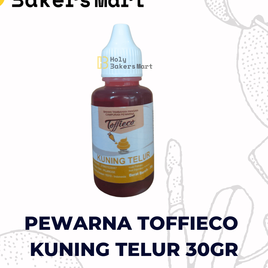 

PEWARNA MAKANAN TOFFIECO KUNING TELUR 30GR / PEWARNA MAKANAN / TOFFIECO / KUNING TELUR