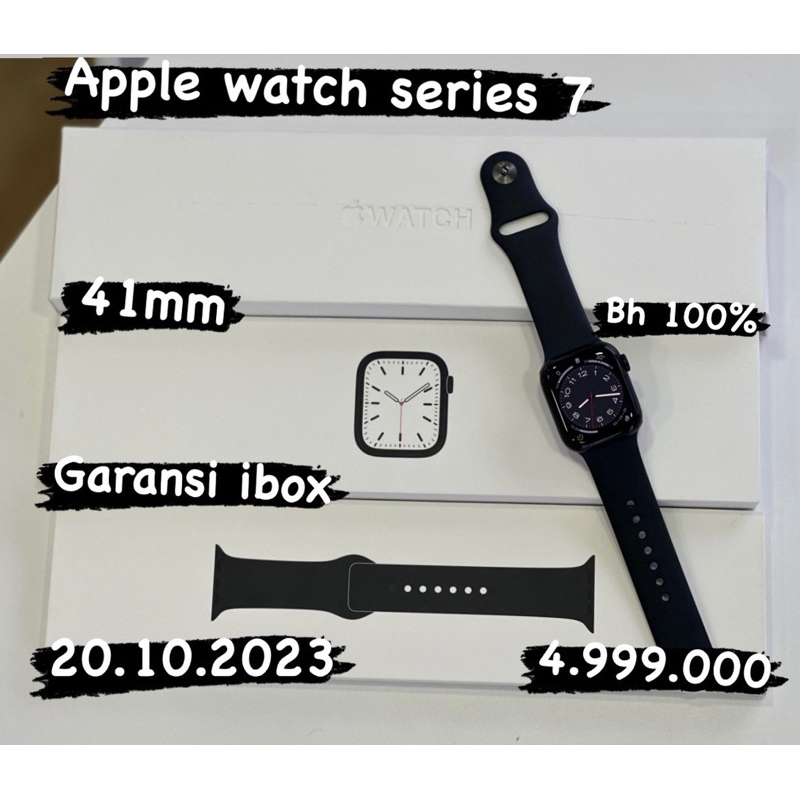 Seken apple watch series 7 41mm ibox bh 100% garansi panjang