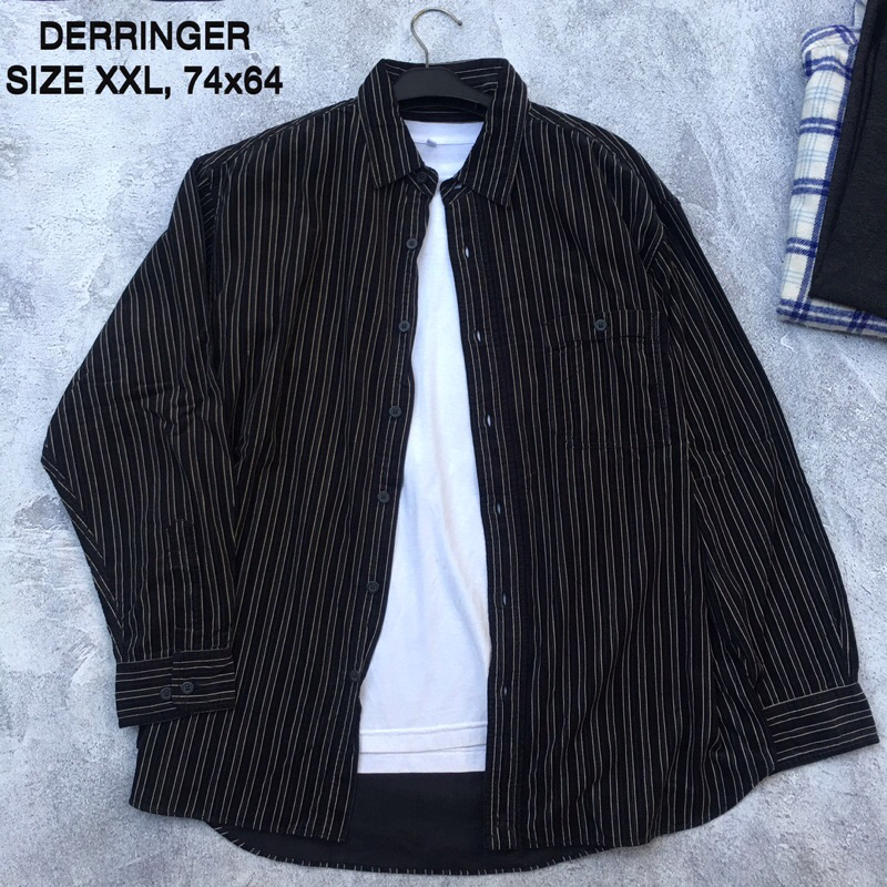 Kemeja corduroy Salur DERRINGER Size xxl, Bukan uniqlo