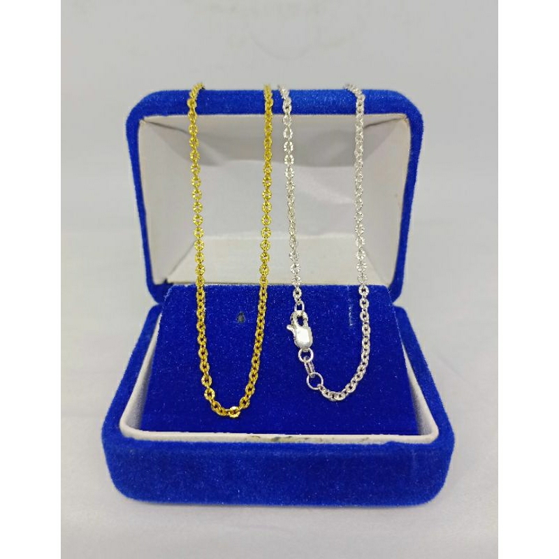 kalung rantai nori ukir/perak asli silver 925 lapis emas/perhiasan fashion