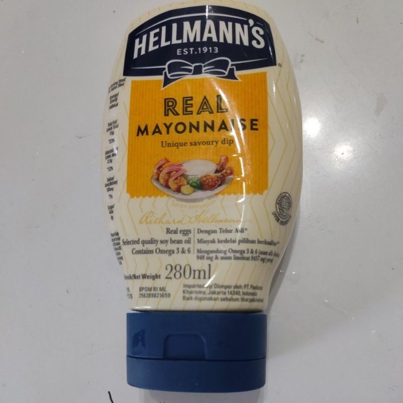 hellmann's real mayonnaise tube 280 ml / hellmann magic mayo mayonais mayones 280 ml