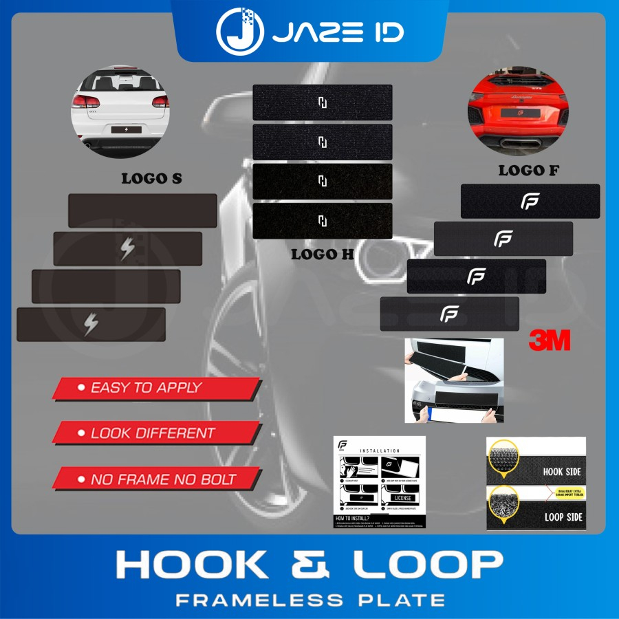 Frameless  License Plate Dudukan Plate Plat Nomor Mobil Tanpa Bor 2 set