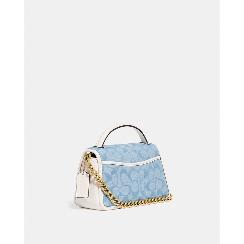 Coach Turn Lock Clutch 20 In Signature Chambray With Quilting (C 4690)