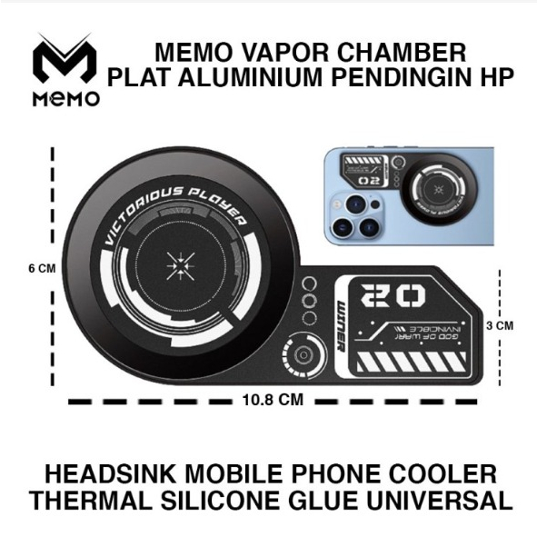 Mobile vapor Chamber Cooler HP Chamber Penyebar Dingin Tempel Thermal Universal Aluminium Heatsink Vapor Phone Cooling MEMO