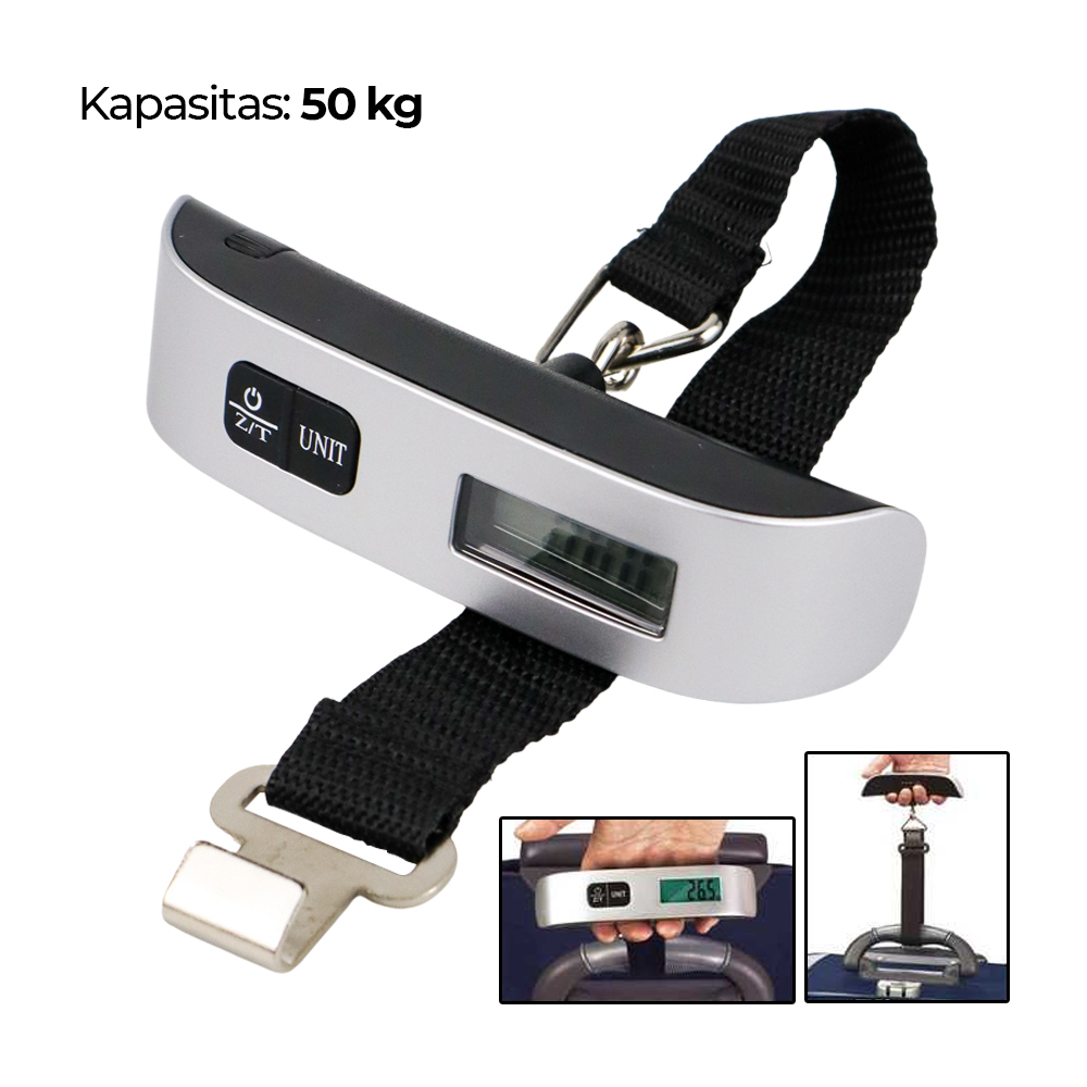 Timbangan Koper Digital Portable Scale 50kg Akurasi 10g - QCS-13 - Black