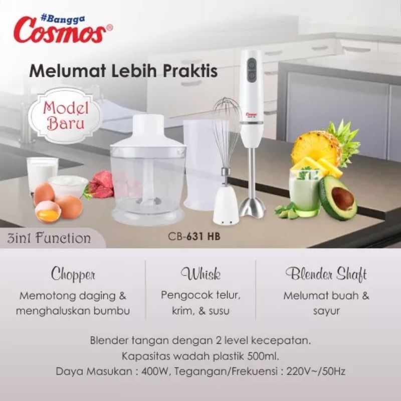 Cosmos Blender - Hand Blender - CB 631 HB 500ML
