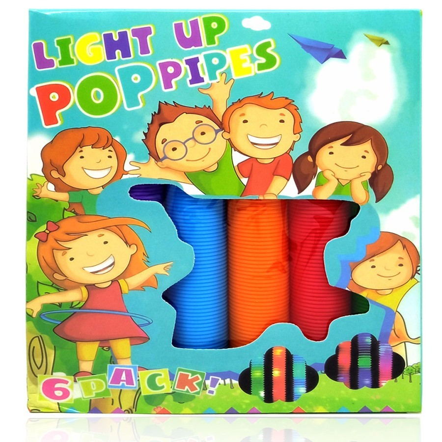 Mainan Poplight Lampu Spiral Pop Pipes Tube Viral Mainan Anak Pop Light Nyala Lamp Pelangi Warna Super Terang