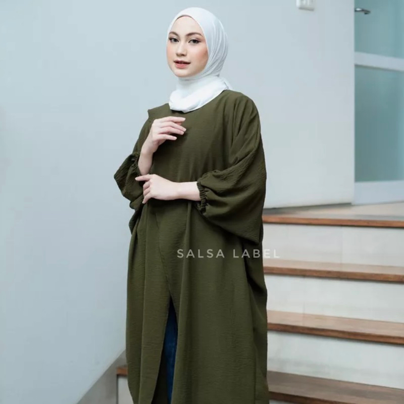 MECCA LONG TUNIK SEMI KAFTAN CRINKLE AIRFLOW - Cirebon Cloth