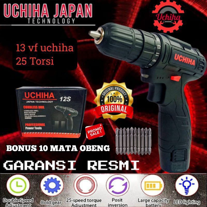 Promo Mesin Bor Baterai 12v Tanpa Kabel Uciha JAPAN Teknologi Type 12-1