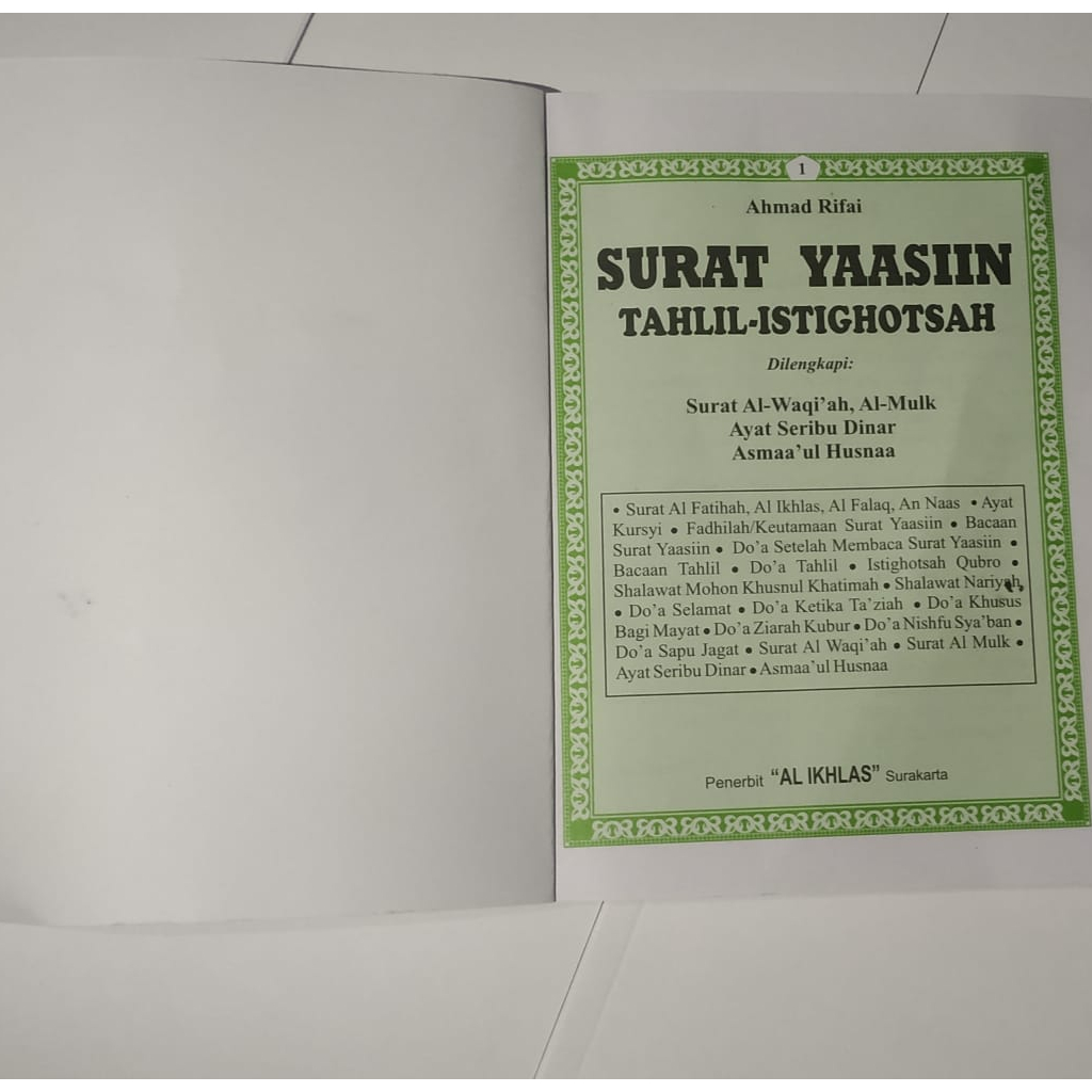 Isi Surat Yasin Dan Tahlil Terbaru ( Warna HIjau ) 128 Halaman