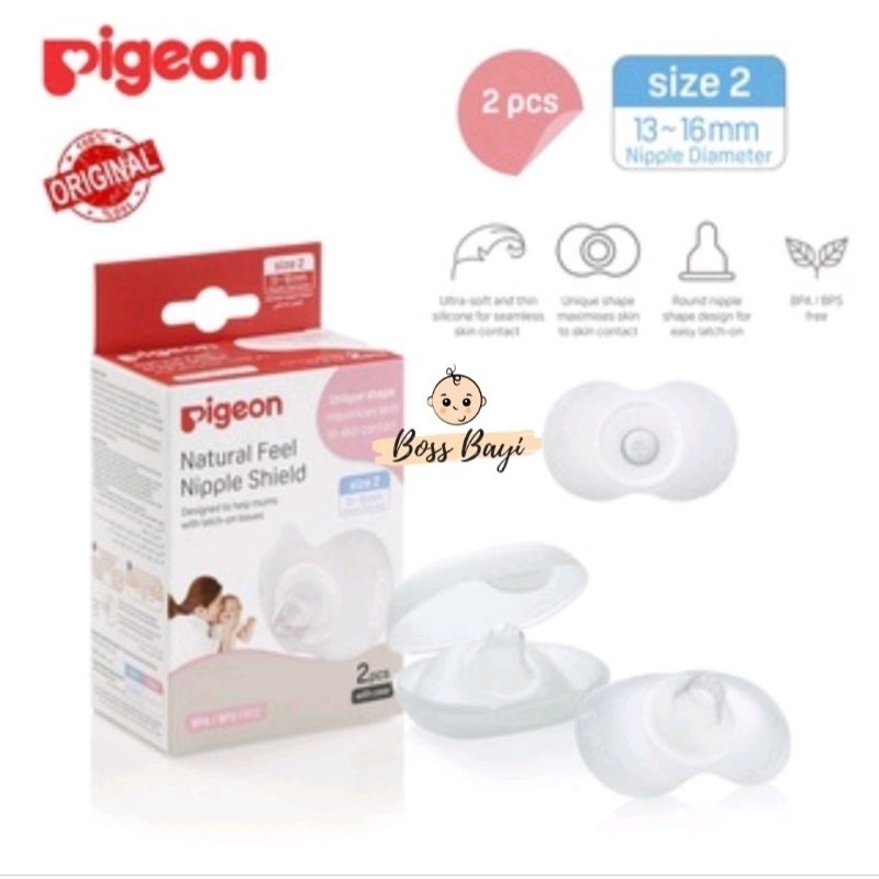 PIGEON - Natural Feel Silicone Nipple Shield /Pelindung Puting isi 2