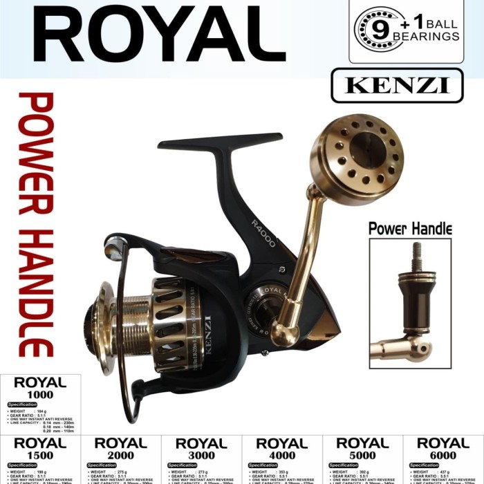 Reel Spinning KENZI ROYAL 1000, 3000, 6000 power handle