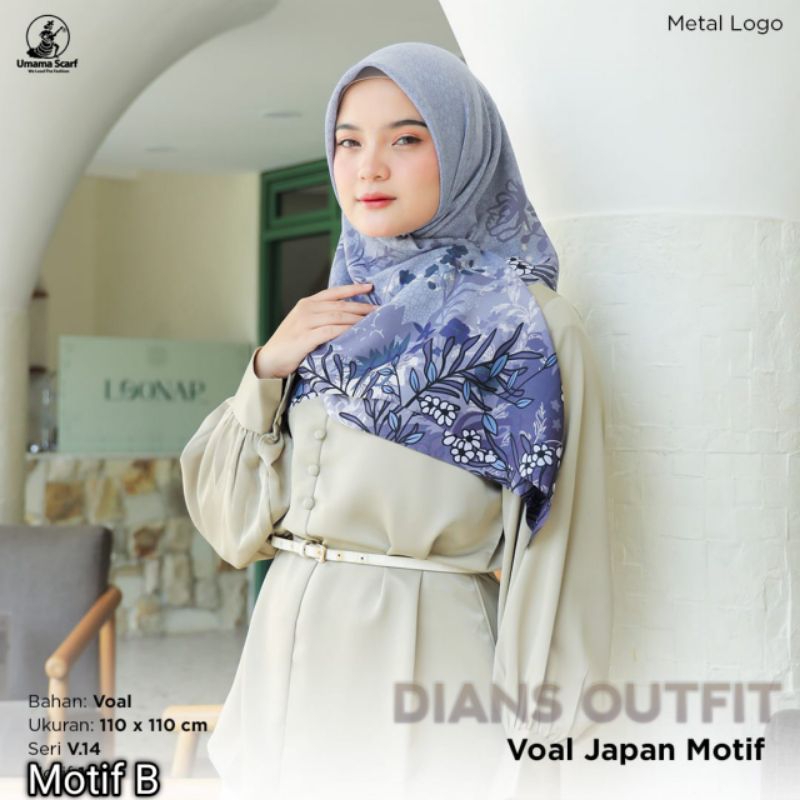 Umama - Voal Japan Print LC Kerudung Motif Segi Empat Umama Scarf Original