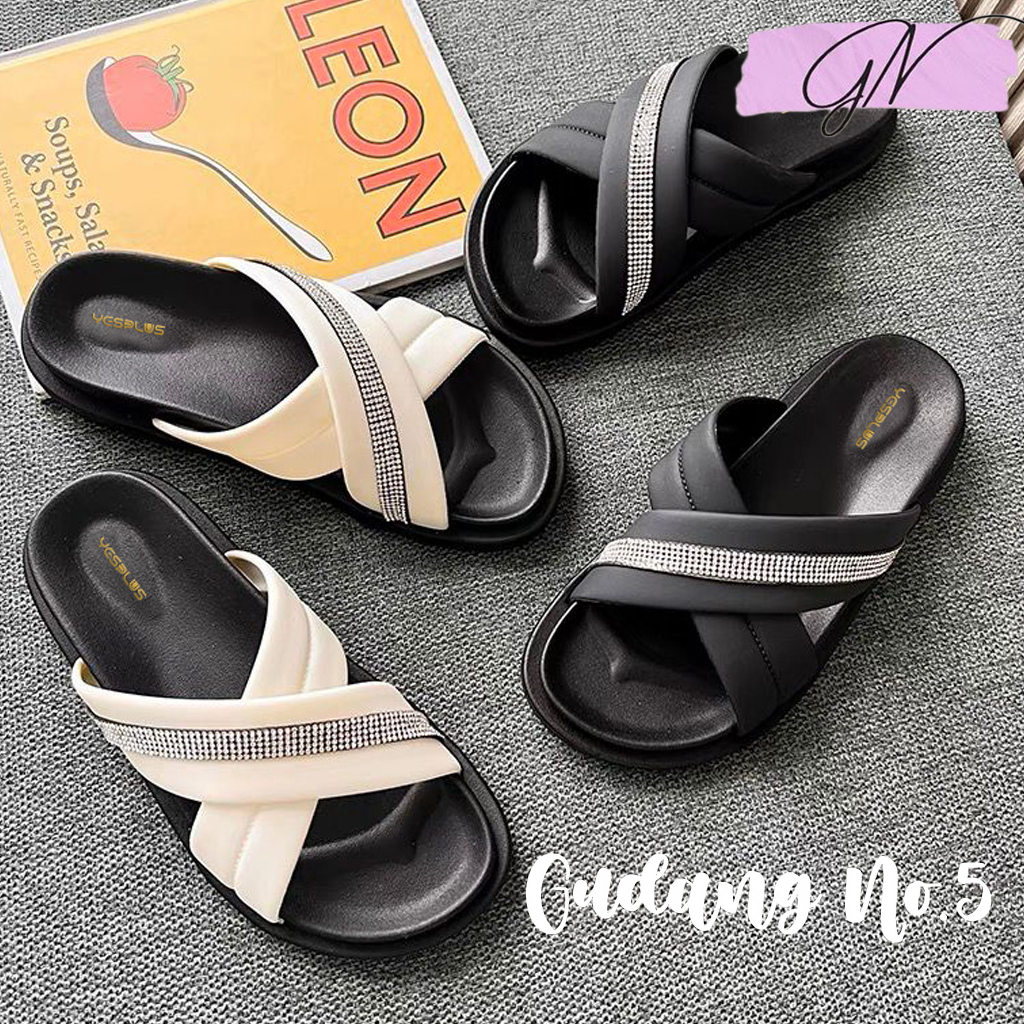 GN-809-2-Sandal Selop Jelly Tali Silang Wanita Terbaru Import Yesplus PCU