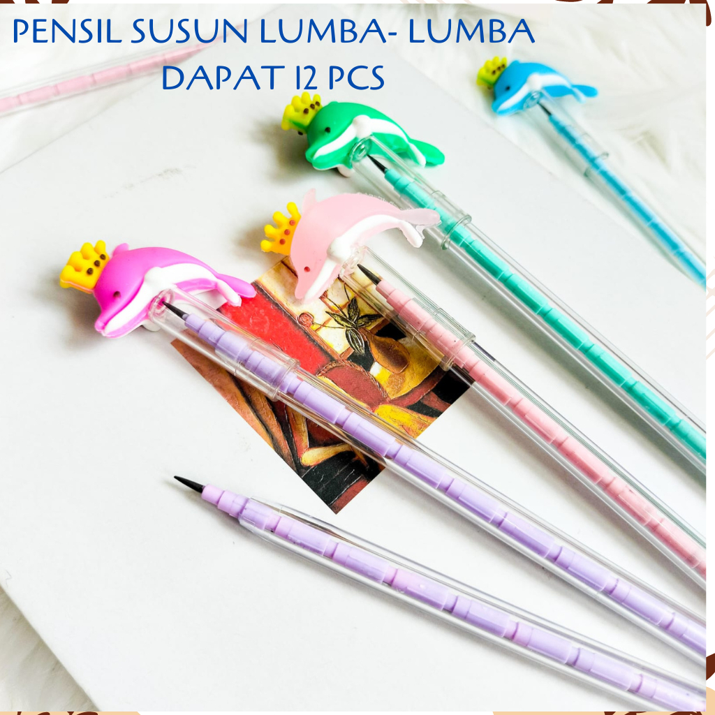 

SELUSIN PENSIL IKAN LUMBA-LUMBA UNIK PENSIL SUSUN BENSIA PELURU PENCIL REFILL UNIK ALAT TULIS KANTOR SEKOLAH ANAK GIFT KADO