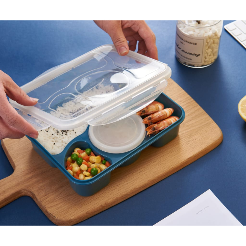 LUNCH BOX KOTAK MAKAN 4 SEKAT  BENTO TERBARU KOTAK MAKAN /SEKAT SUP KODE 5731