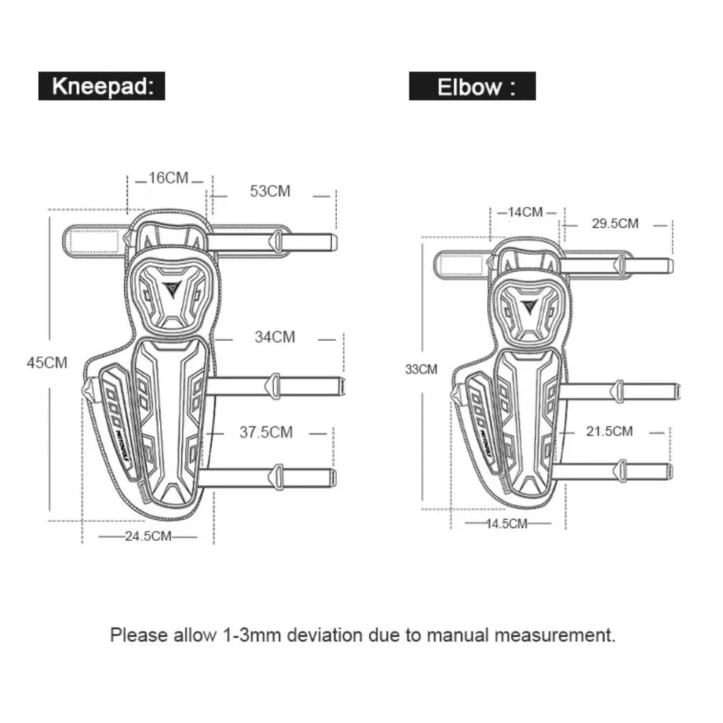 Motorcycle Body Protector Pads Pelindung Siku &amp; Lutut Motowolf MDL1029